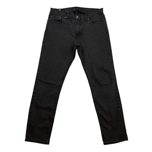 Levis 511 Jeans Mens 33X30 Black Slim Fit Mid Rise Dark Wash Stretch Denim - Picture 1 of 13